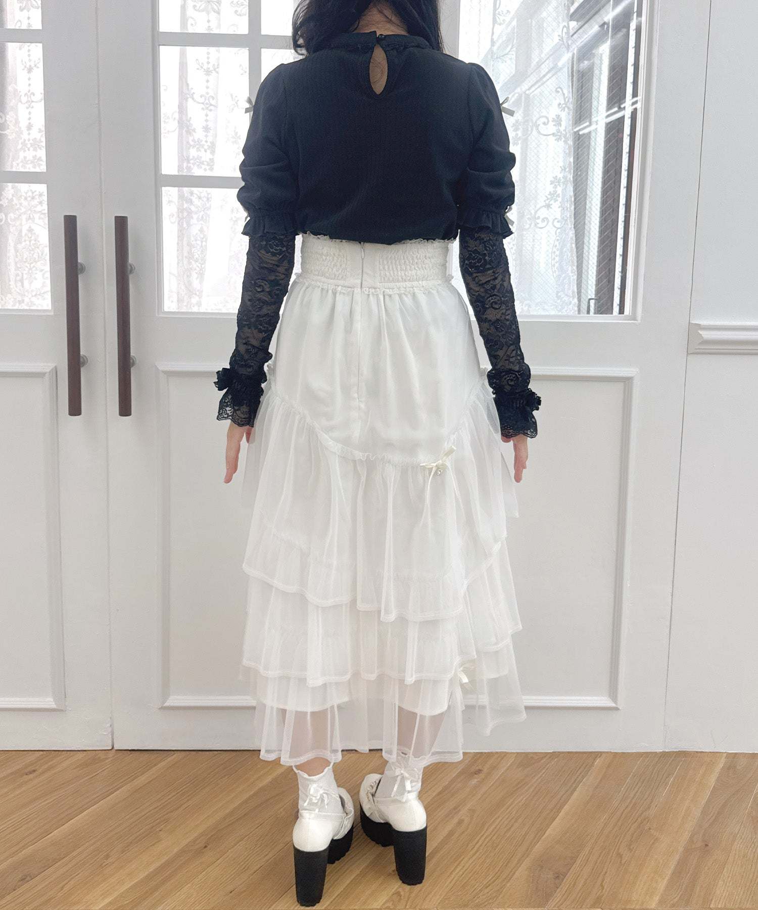 ロジータ ROJITA チュールティアードスカート (アイボリー) アイボリー