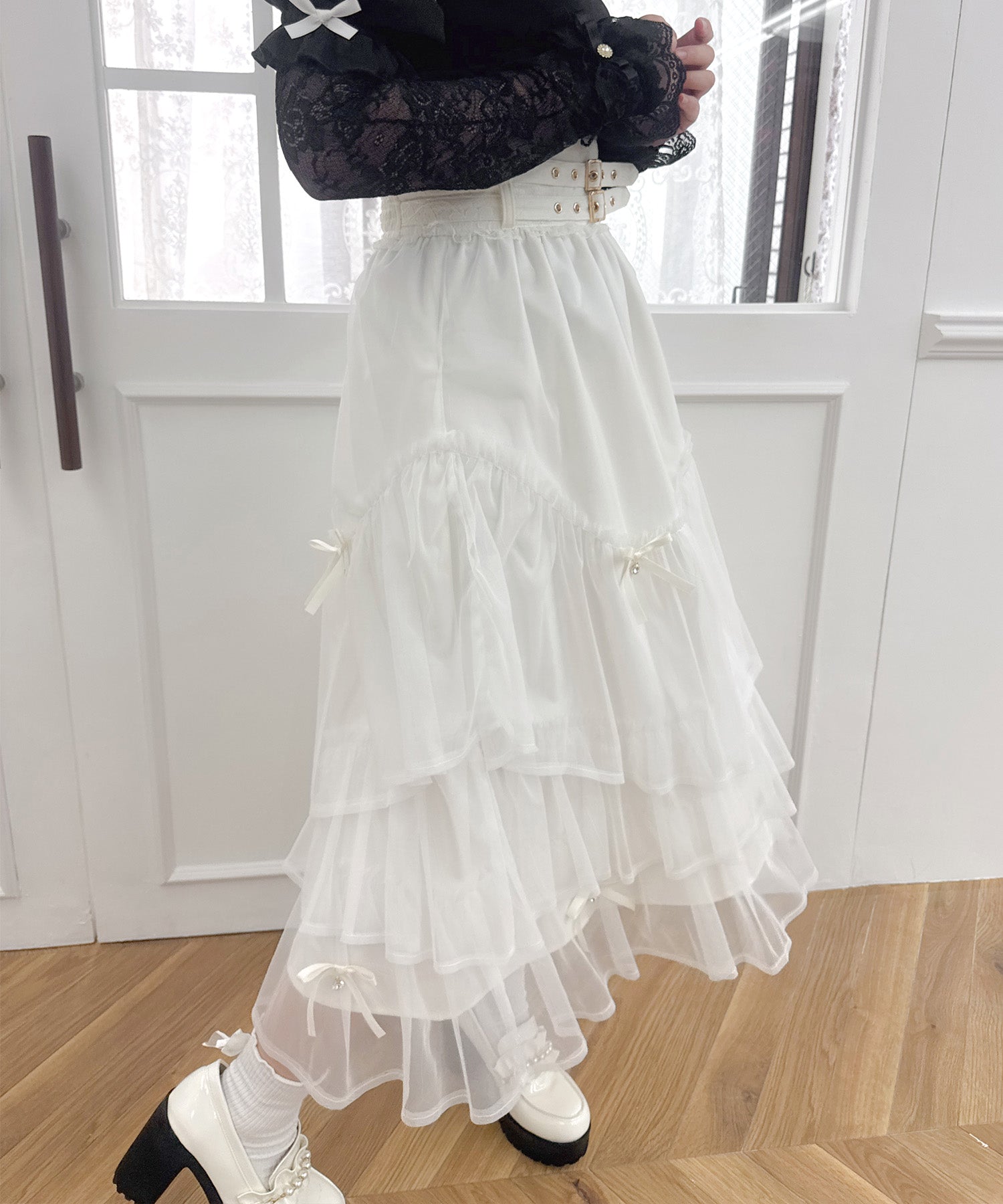 ロジータ ROJITA チュールティアードスカート (アイボリー) アイボリー