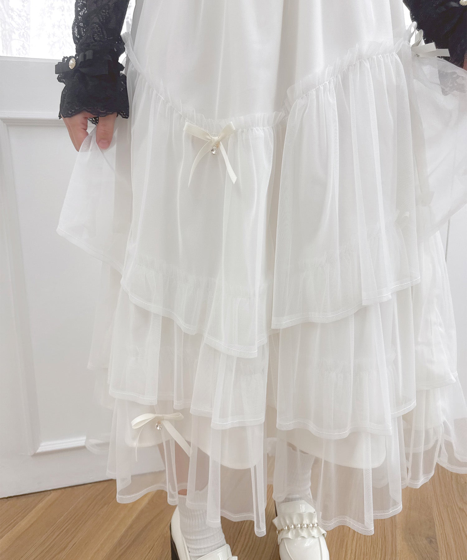 ロジータ ROJITA チュールティアードスカート (アイボリー) アイボリー