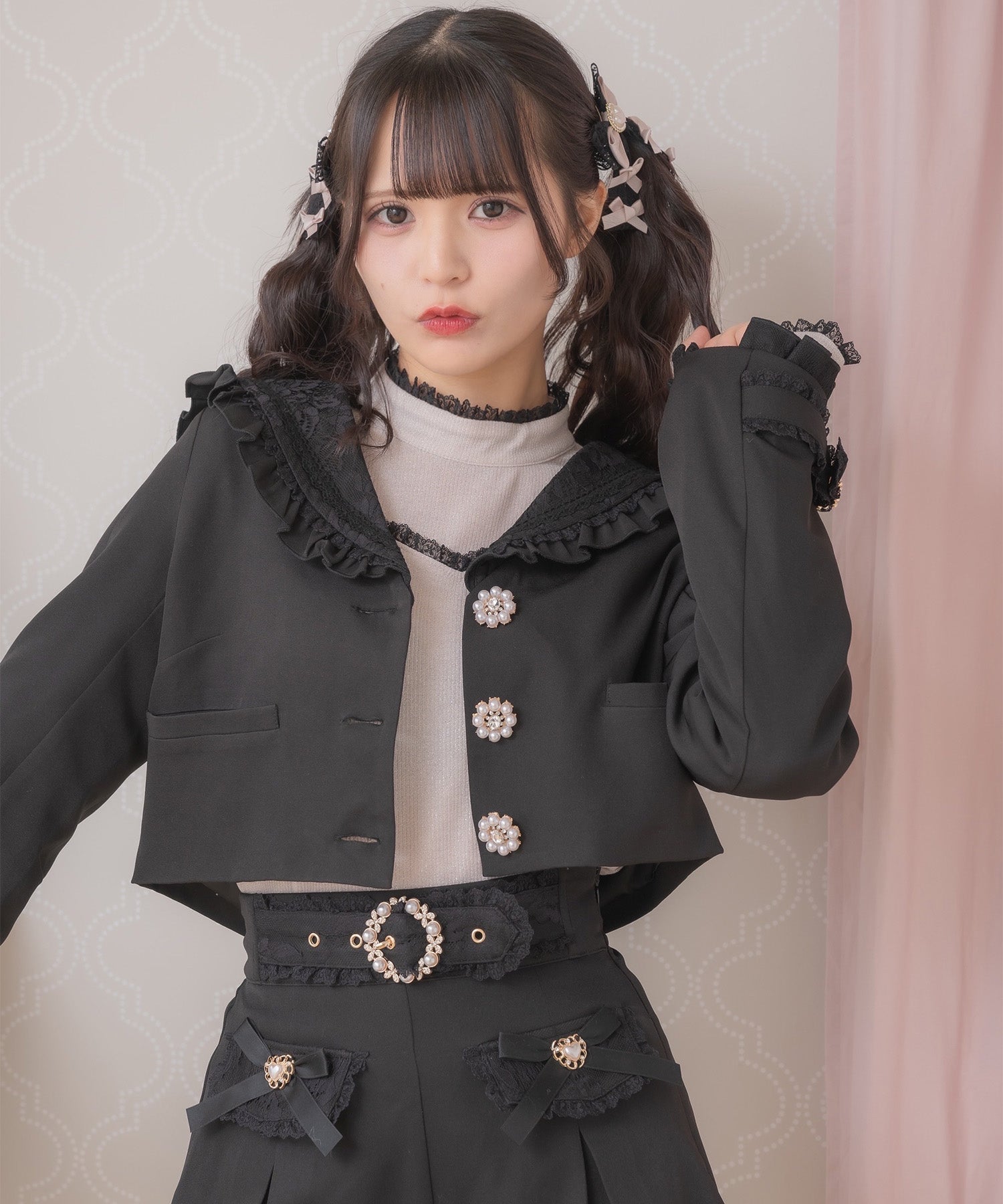 ロジータ ROJITA セーラーショート衿ジャケット (ブラック) ブラック