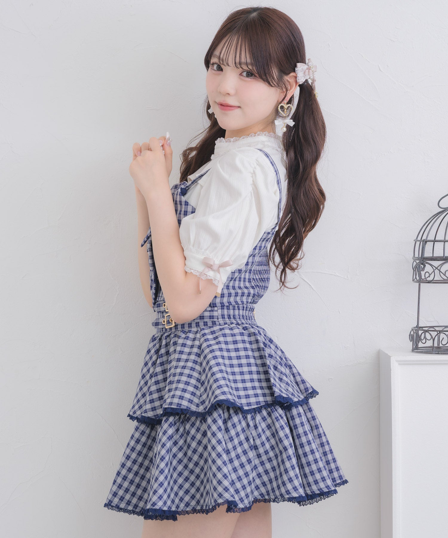 ロジータ ROJITA ダブルリボンビスチェスカートセット (ネイビー) ネイビー