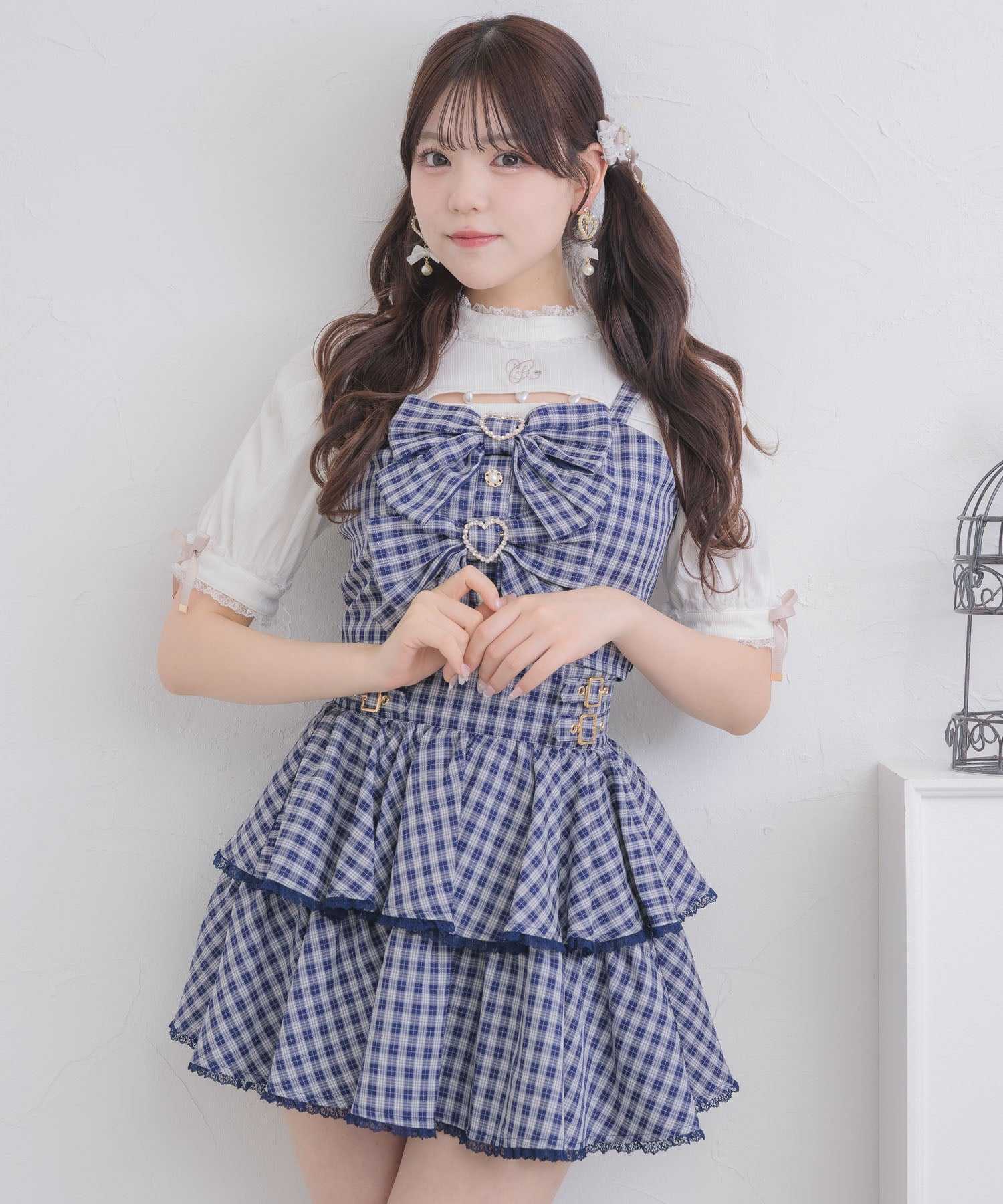 ロジータ ROJITA ダブルリボンビスチェスカートセット (ネイビー) ネイビー