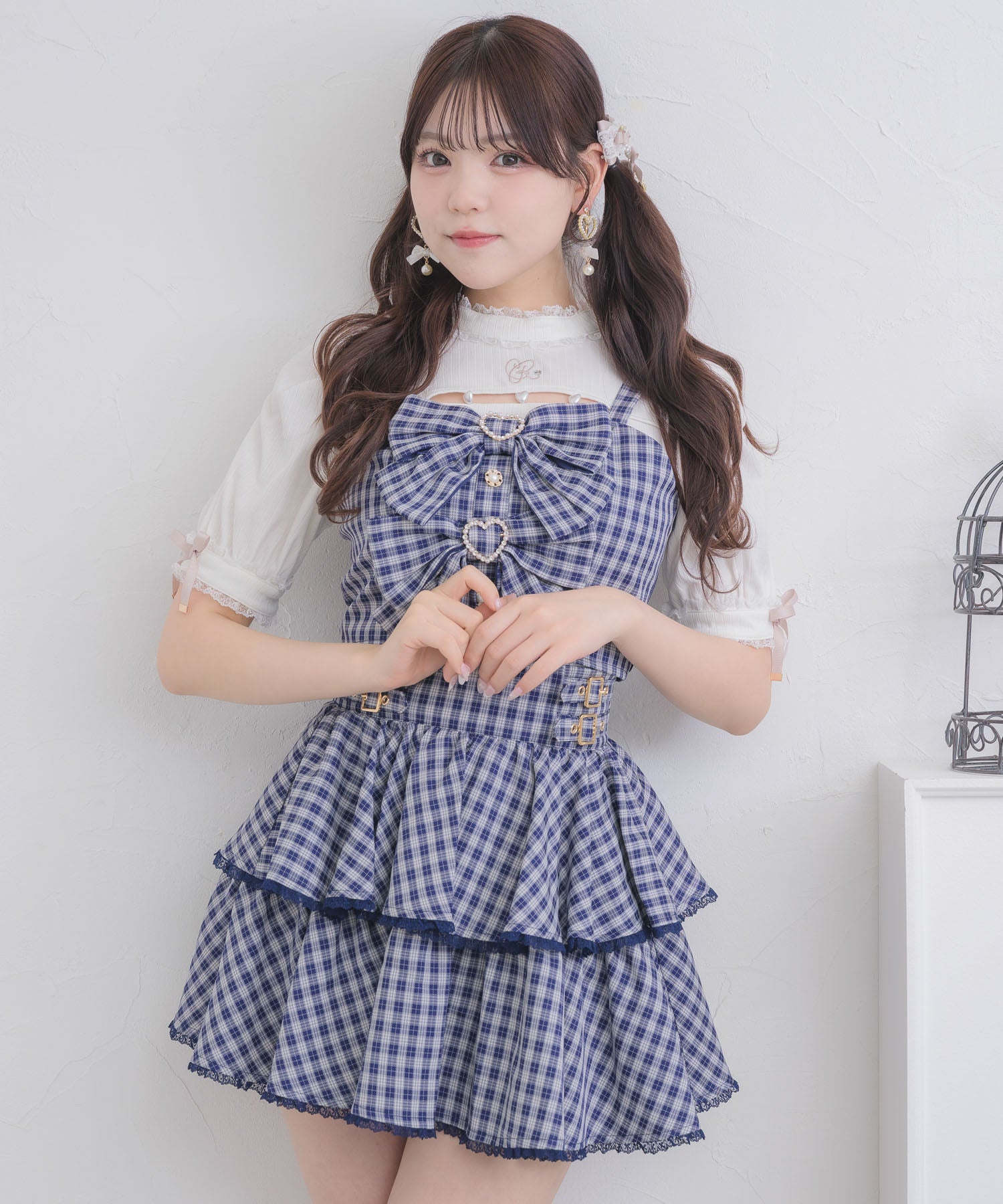 ロジータ ROJITA ダブルリボンビスチェスカートセット (ネイビー) ネイビー