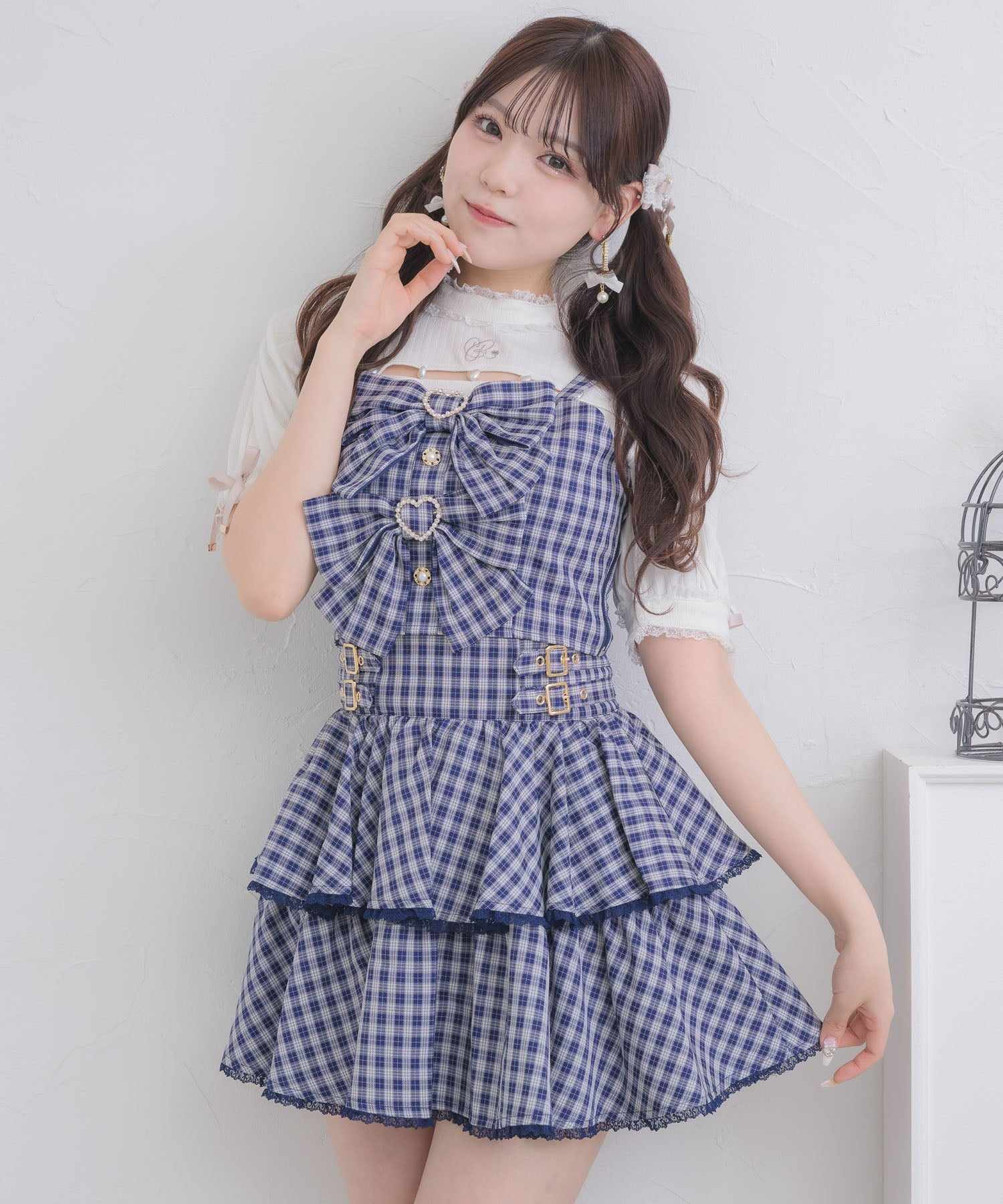 ロジータ ROJITA ダブルリボンビスチェスカートセット (ネイビー) ネイビー