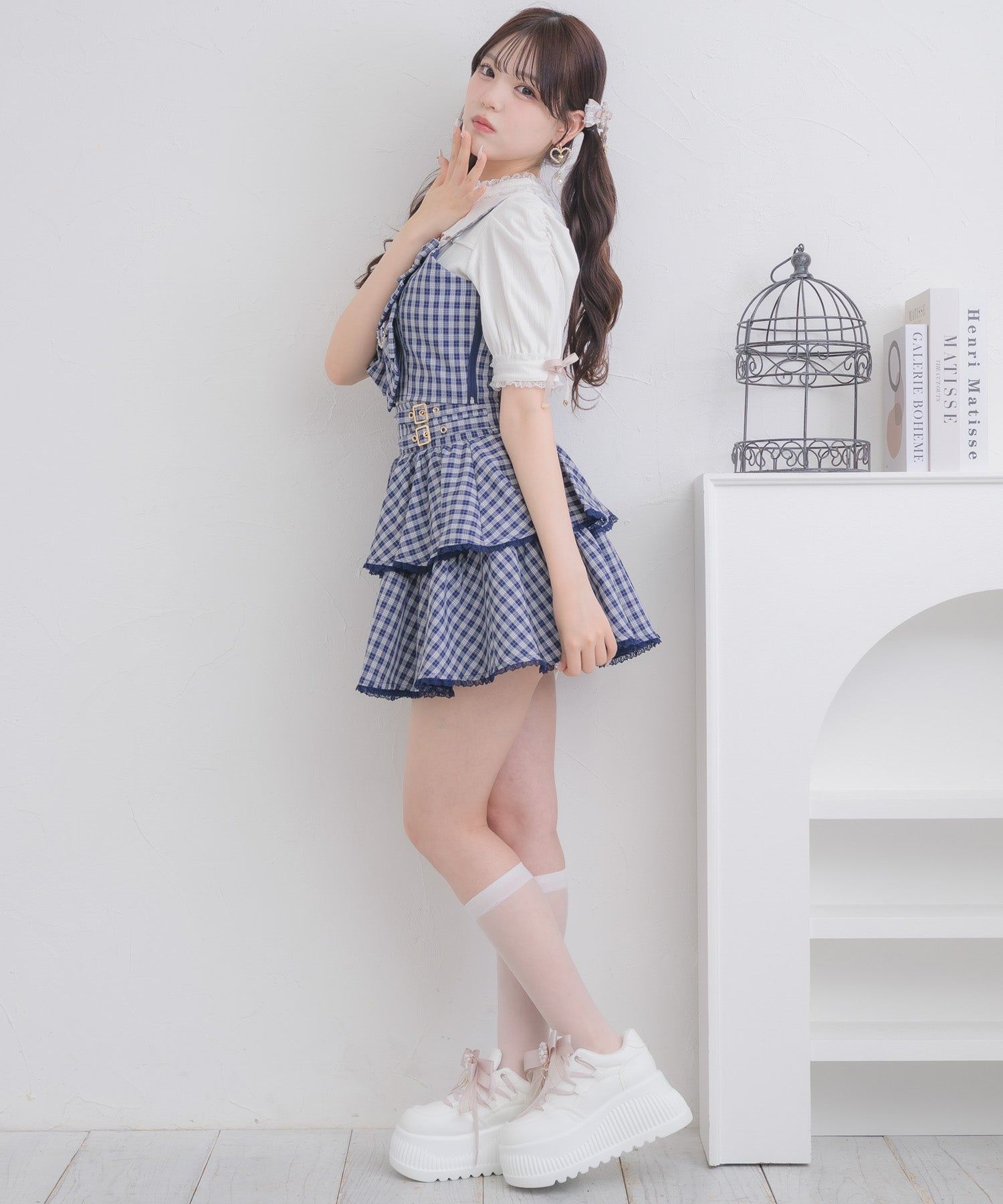 ロジータ ROJITA ダブルリボンビスチェスカートセット (ネイビー) ネイビー