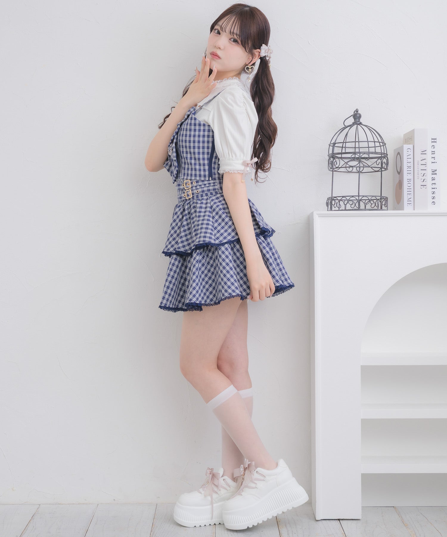 ロジータ ROJITA ダブルリボンビスチェスカートセット (ネイビー) ネイビー