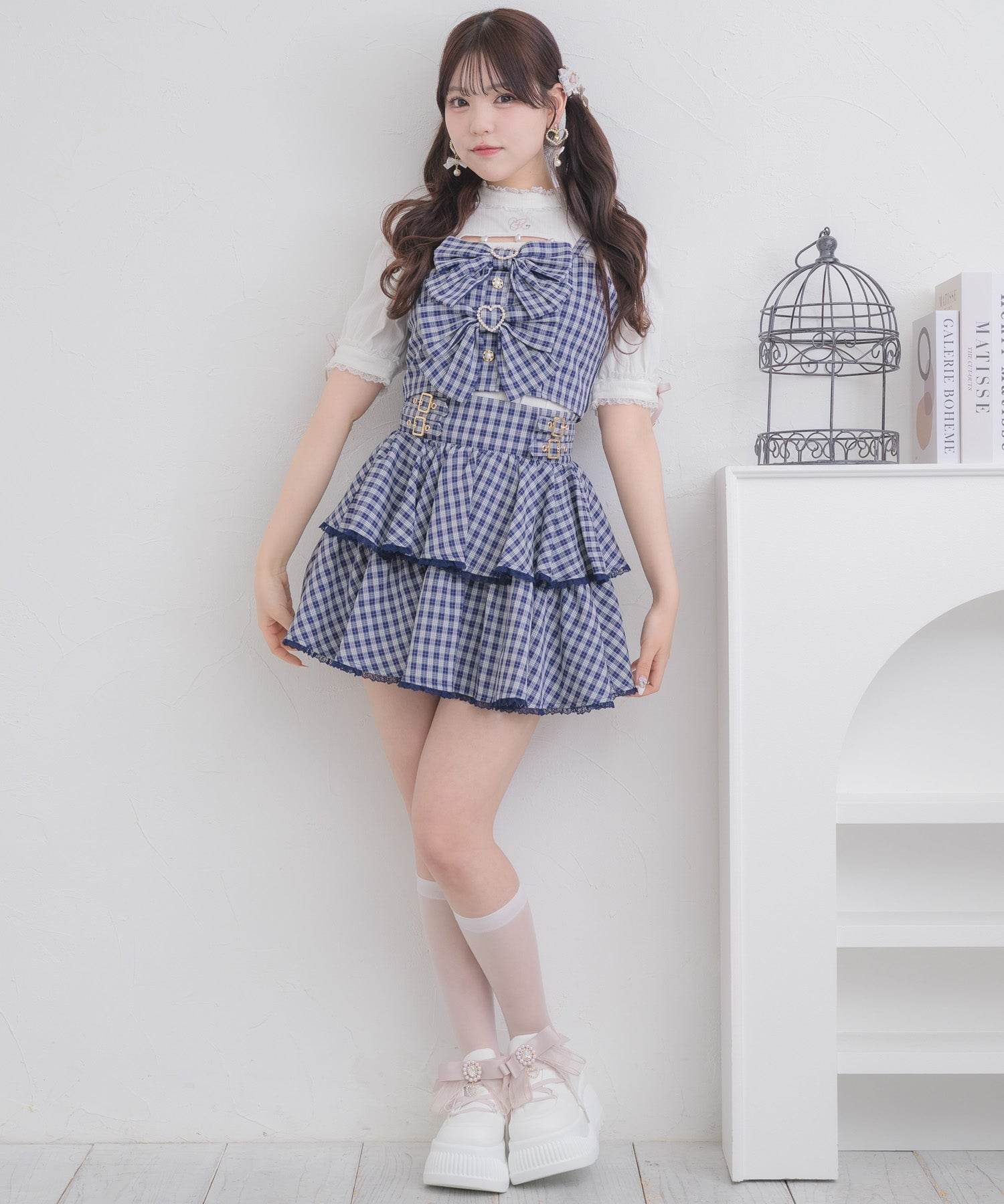 ロジータ ROJITA ダブルリボンビスチェスカートセット (ネイビー) ネイビー