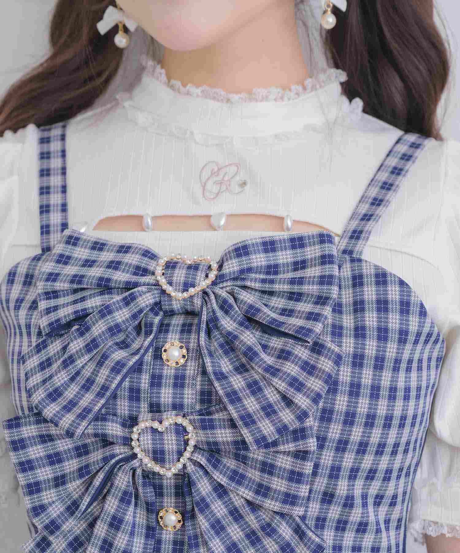 ロジータ ROJITA ダブルリボンビスチェスカートセット (ネイビー) ネイビー