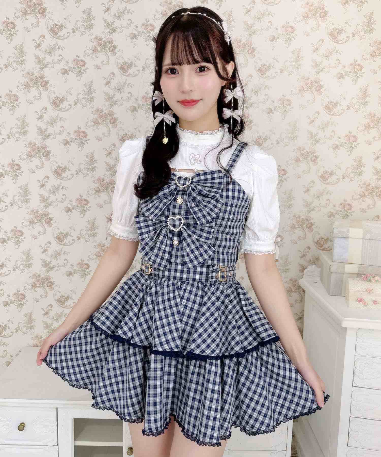 ロジータ ROJITA ダブルリボンビスチェスカートセット (ネイビー) ネイビー