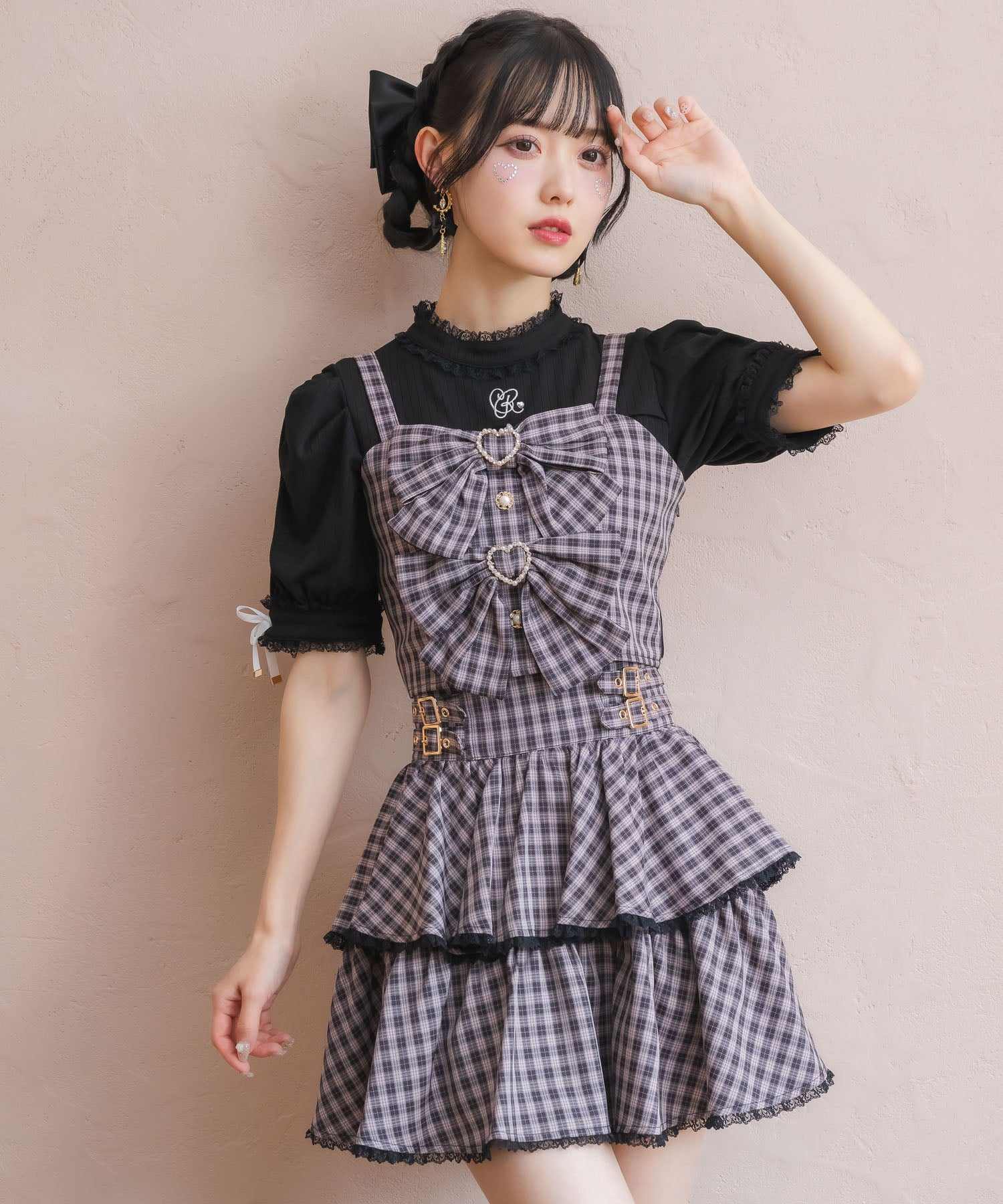 ロジータ ROJITA ダブルリボンビスチェスカートセット (ピンク) ピンク