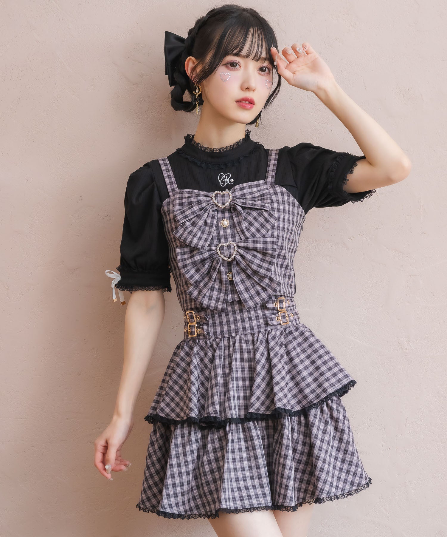 ロジータ ROJITA ダブルリボンビスチェスカートセット (ピンク) ピンク