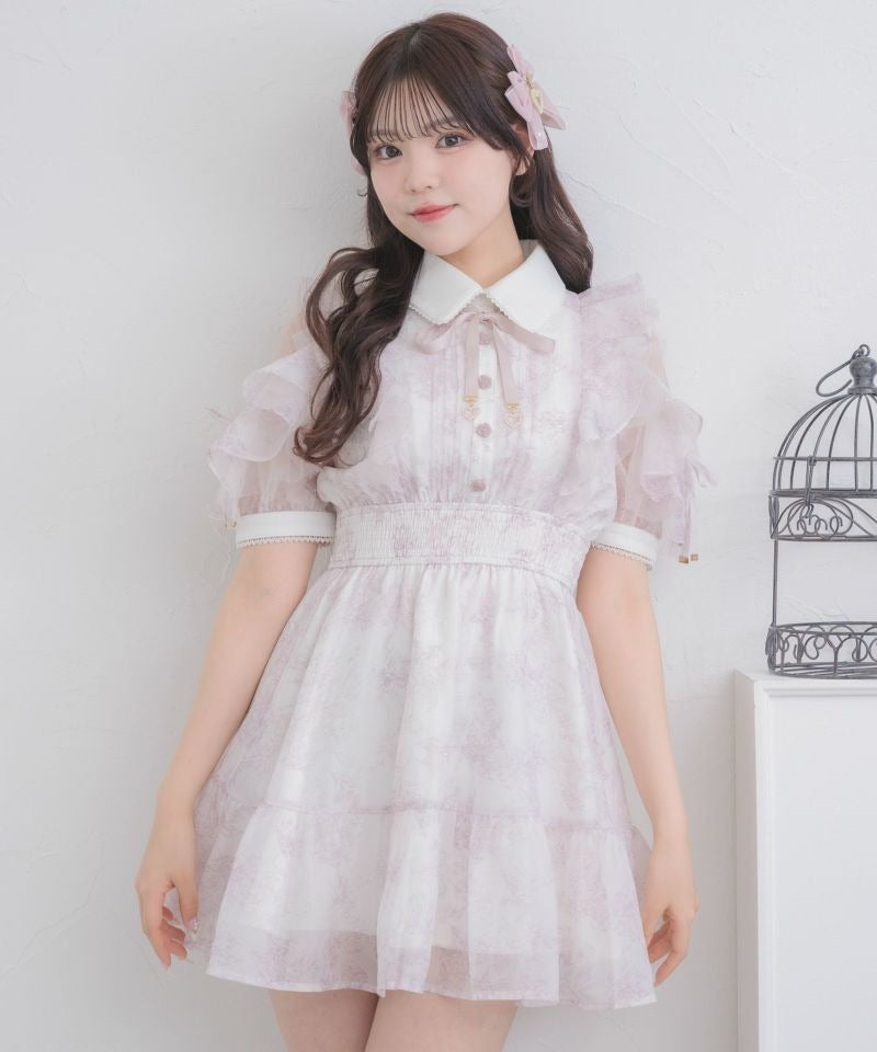 ロジータ ROJITA 花柄半袖ミニワンピース (ピンク) ピンク