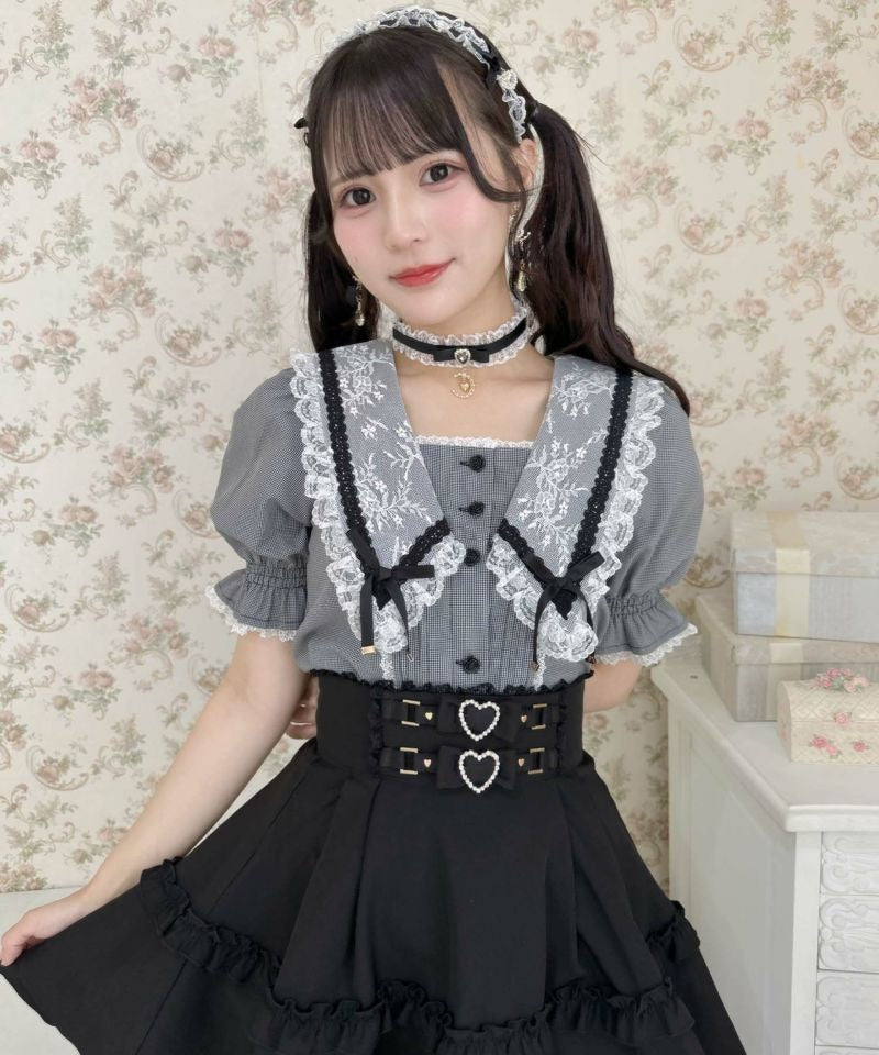 ロジータ ROJITA パール釦セーラーカラーブラウス (チェック) チェック