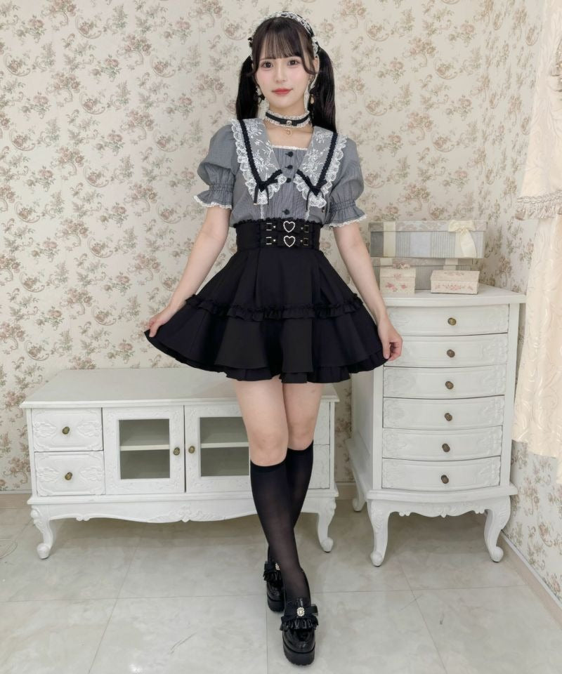 ロジータ ROJITA パール釦セーラーカラーブラウス (チェック) チェック