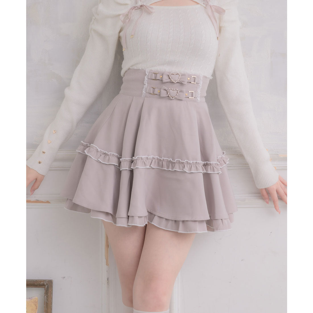 ロジータ ROJITA ベルトリボンデザインスカート (ピンク) ピンク