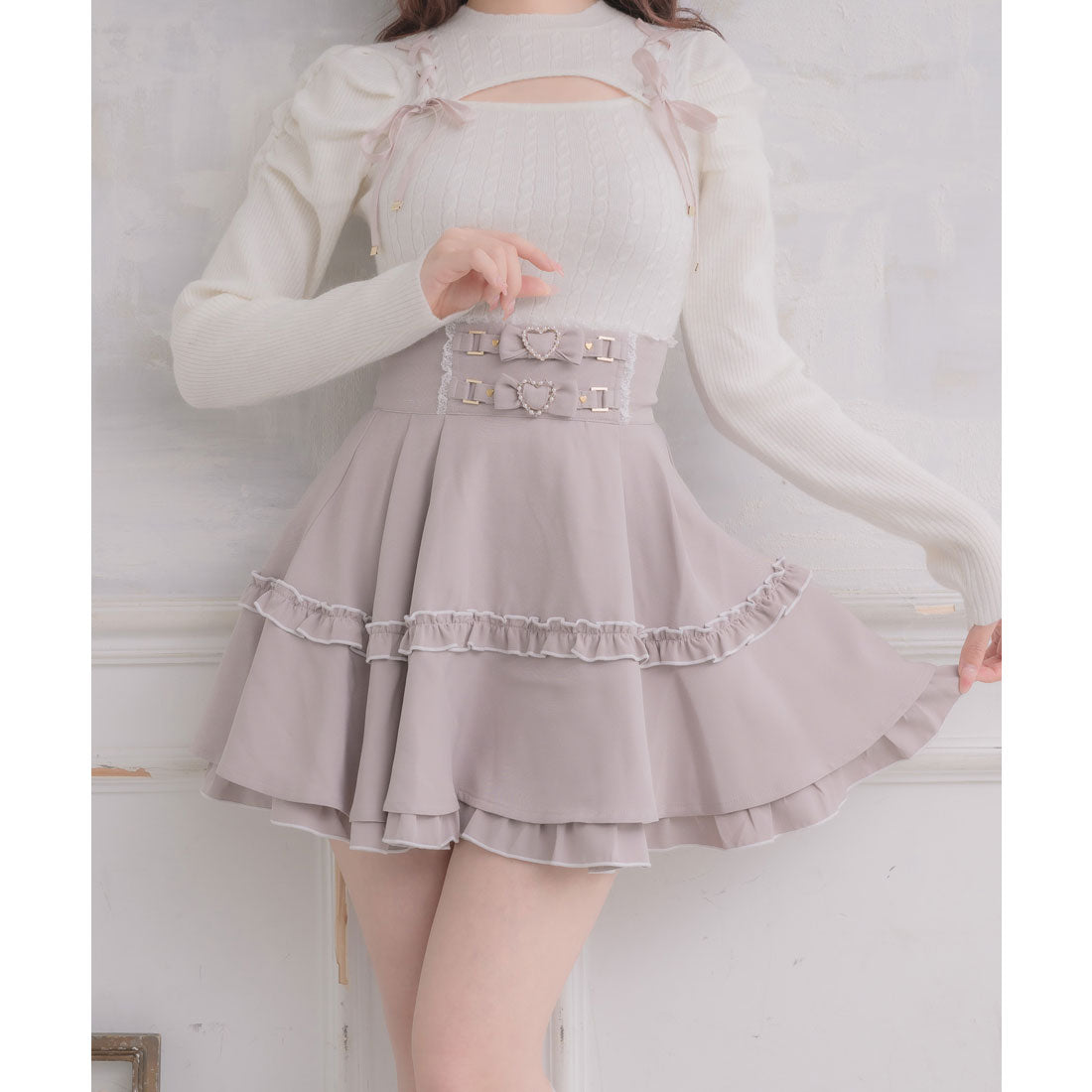 ロジータ ROJITA ベルトリボンデザインスカート (ピンク) ピンク