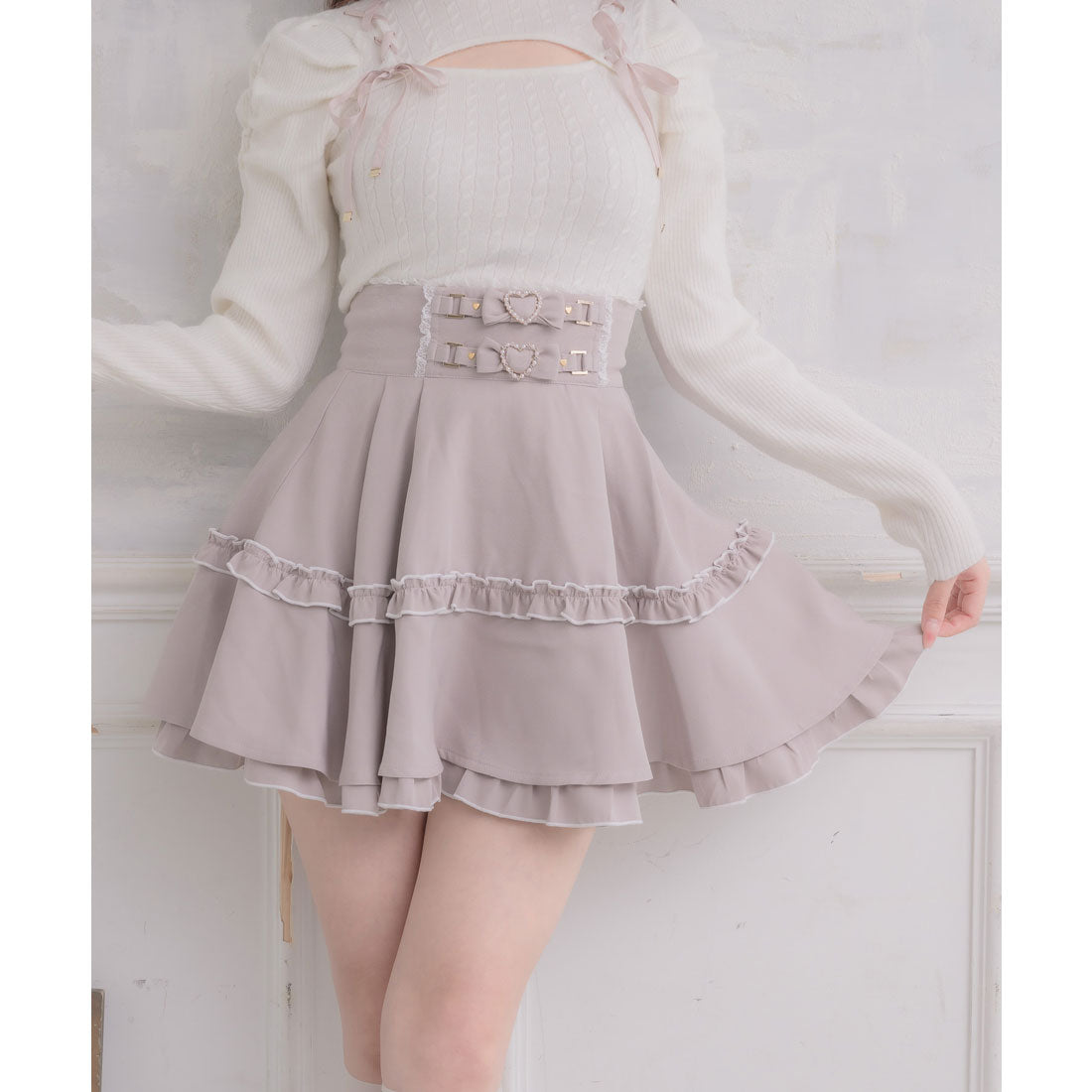 ロジータ ROJITA ベルトリボンデザインスカート (ピンク) ピンク