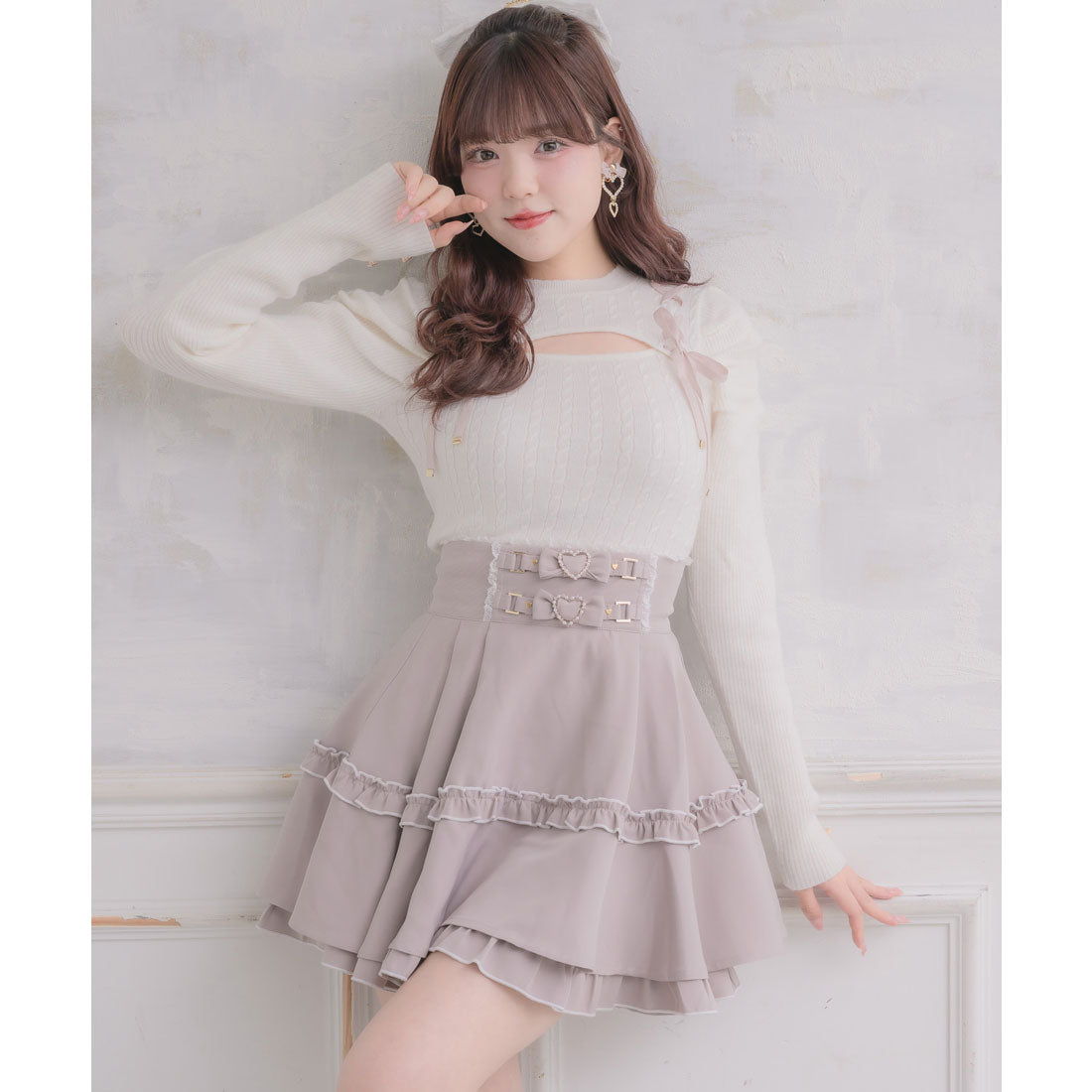 ロジータ ROJITA ベルトリボンデザインスカート (ピンク) ピンク