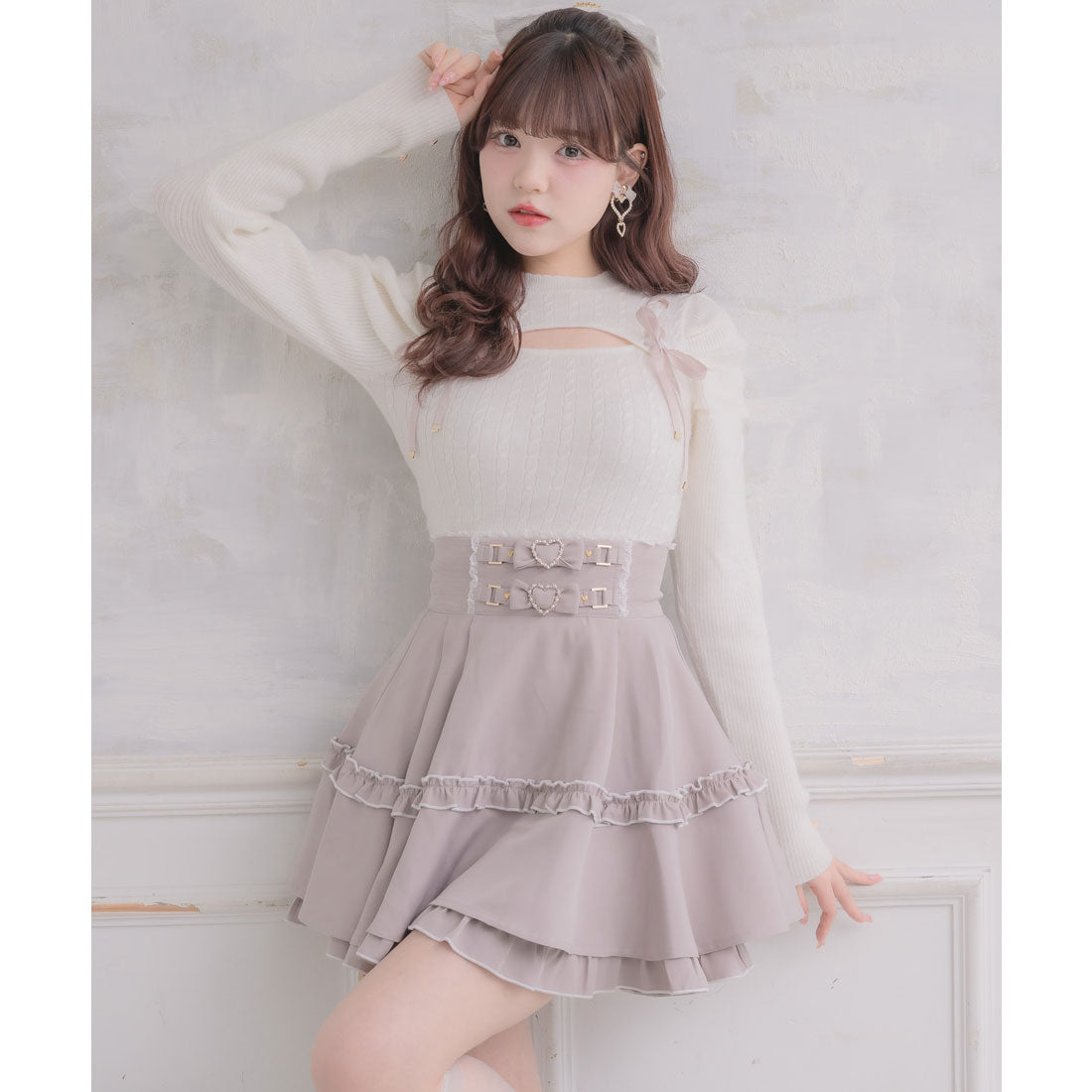 ロジータ ROJITA ベルトリボンデザインスカート (ピンク) ピンク