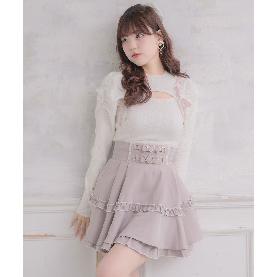 ロジータ ROJITA ベルトリボンデザインスカート (ピンク) ピンク