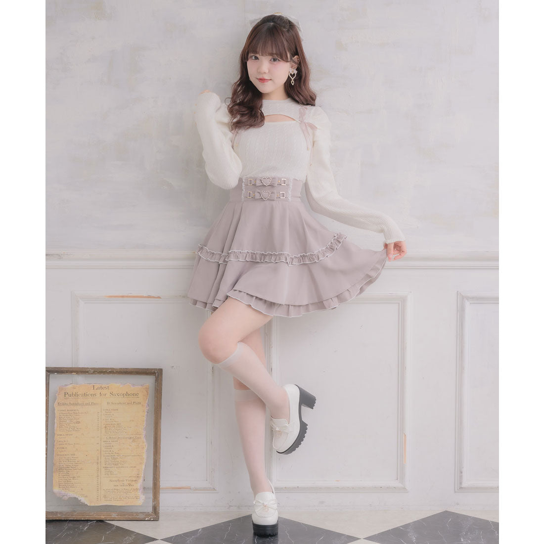 ロジータ ROJITA ベルトリボンデザインスカート (ピンク) ピンク