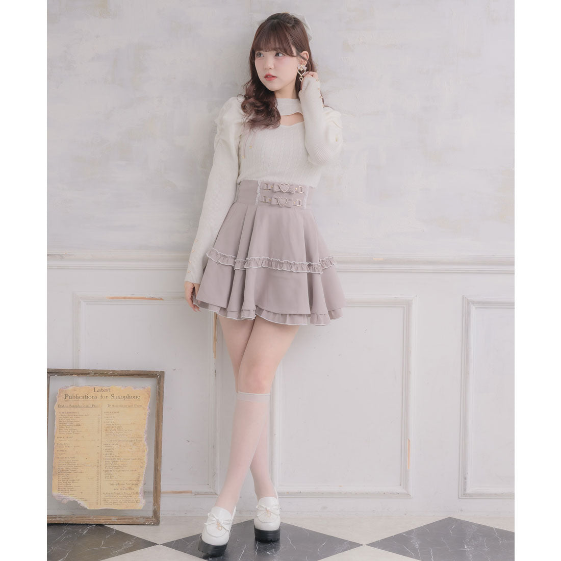 ロジータ ROJITA ベルトリボンデザインスカート (ピンク) ピンク