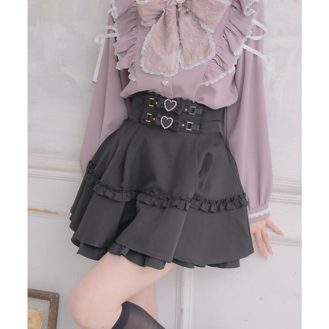 ロジータ ROJITA ベルトリボンデザインスカート (ブラック) ブラック