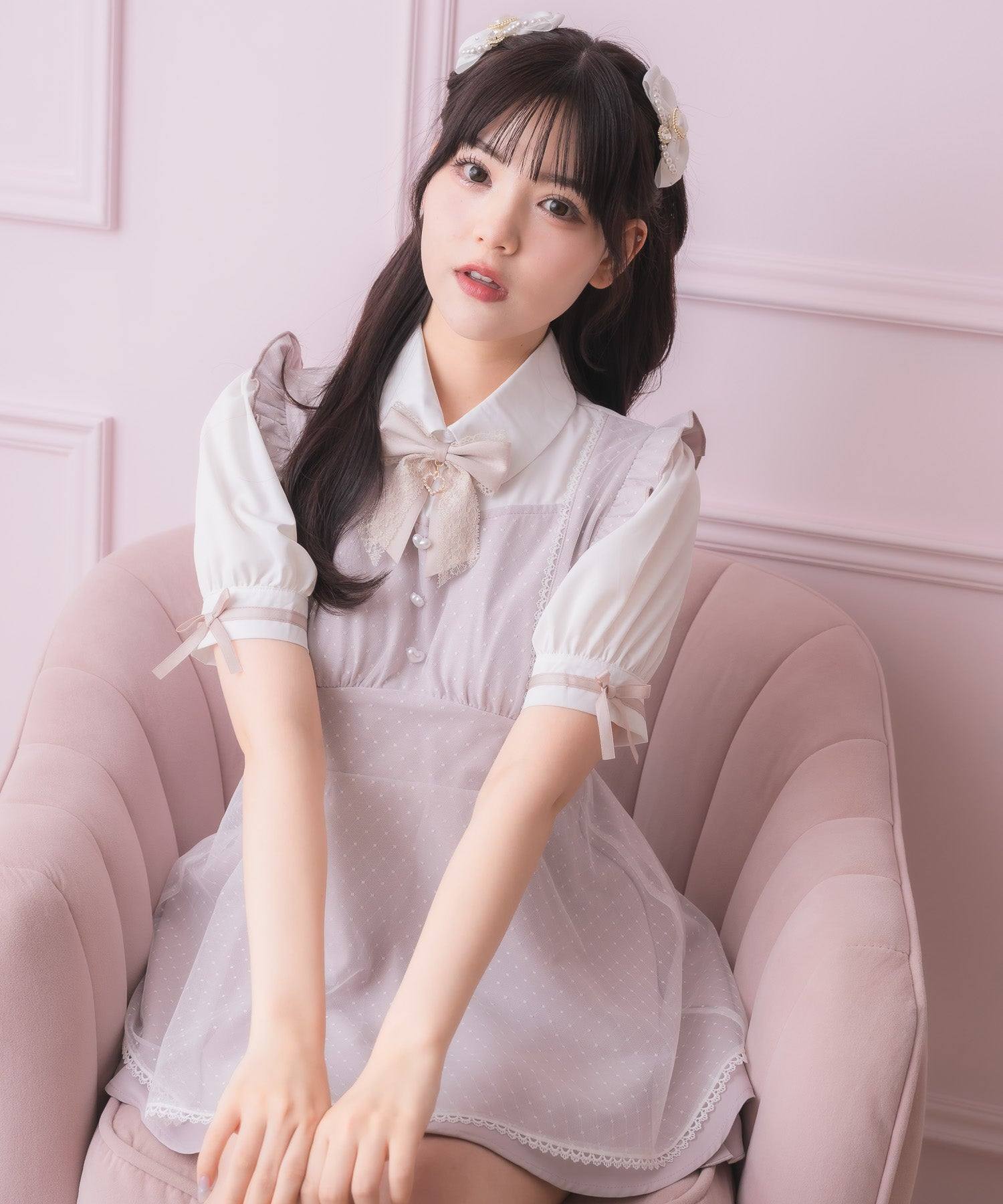 ロジータ ROJITA チュールレイヤードデザインセットアップ (ピンク) ピンク