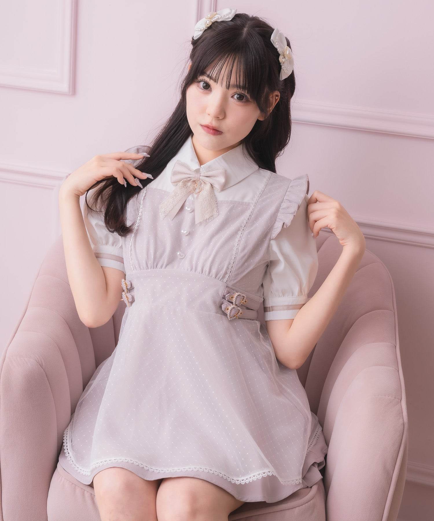 ロジータ ROJITA チュールレイヤードデザインセットアップ (ピンク) ピンク