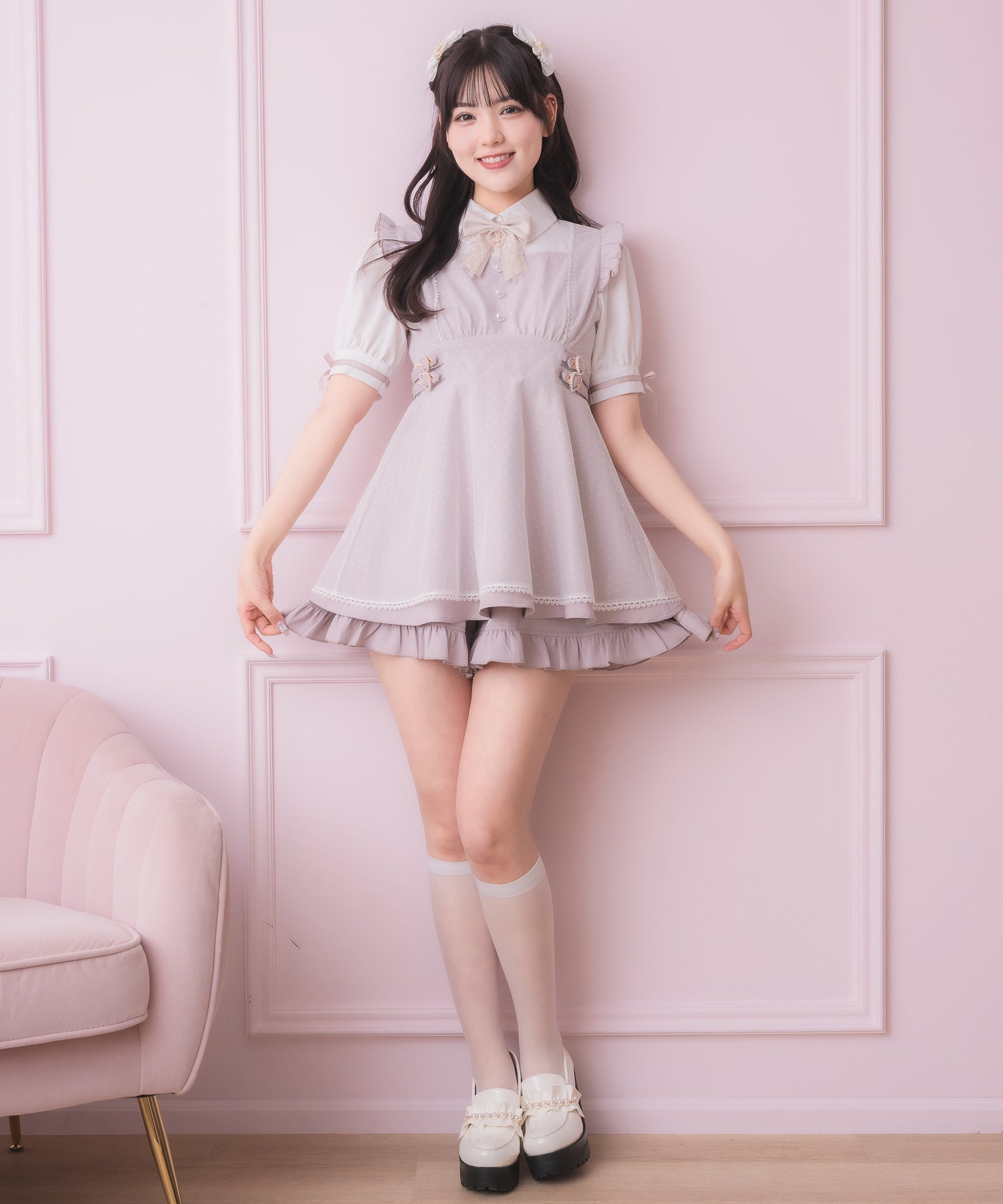 ロジータ ROJITA チュールレイヤードデザインセットアップ (ピンク) ピンク