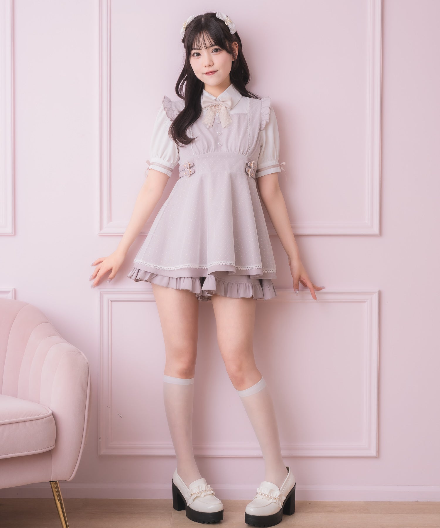 ロジータ ROJITA チュールレイヤードデザインセットアップ (ピンク) ピンク