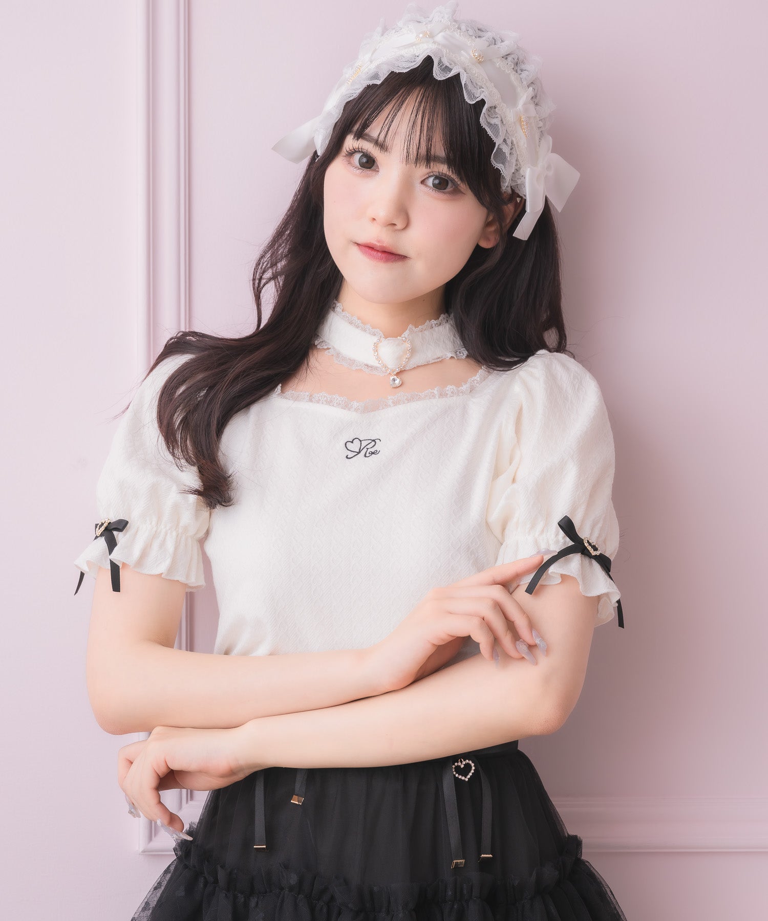 ロジータ ROJITA バックルチョーカーハートカットトップス