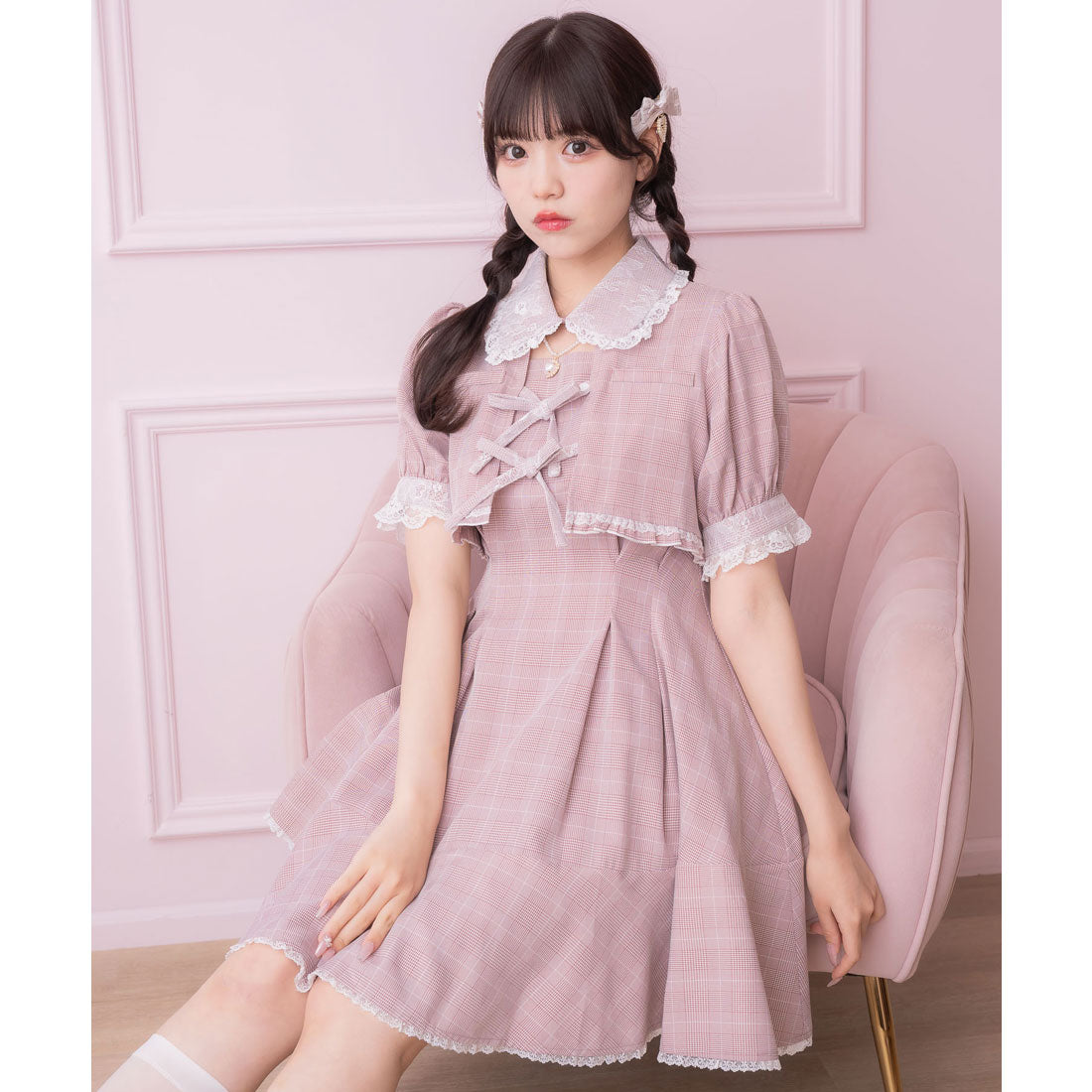 ロジータ ROJITA ボレロ風ダブルリボンワンピース (ピンク) ピンク