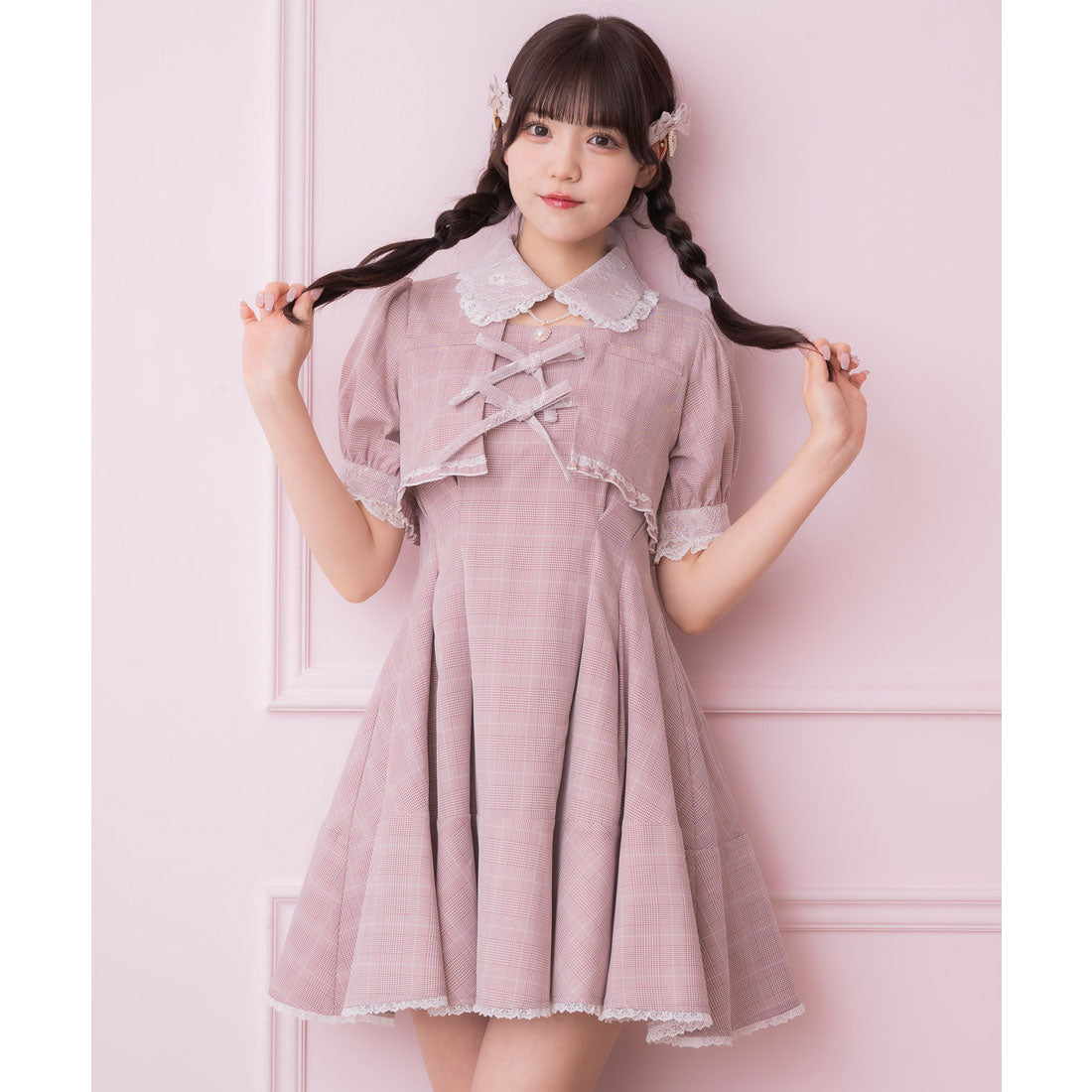 ロジータ ROJITA ボレロ風ダブルリボンワンピース (ピンク) ピンク