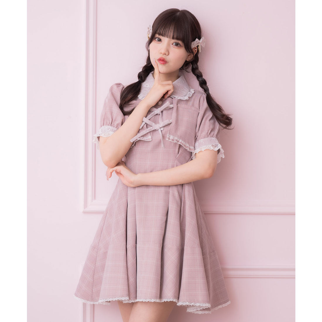 ロジータ ROJITA ボレロ風ダブルリボンワンピース (ピンク) ピンク