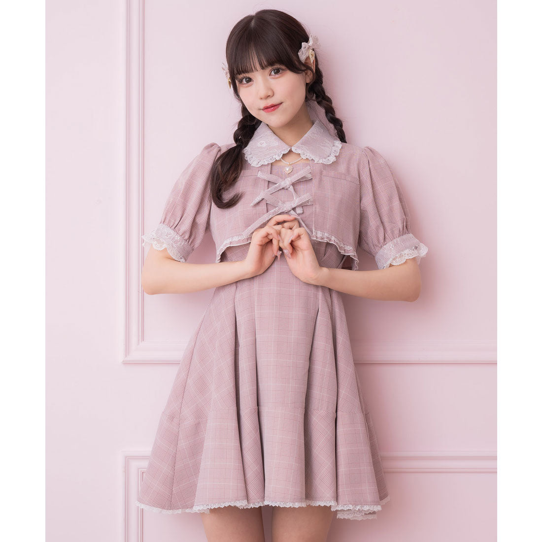 ロジータ ROJITA ボレロ風ダブルリボンワンピース (ピンク) ピンク