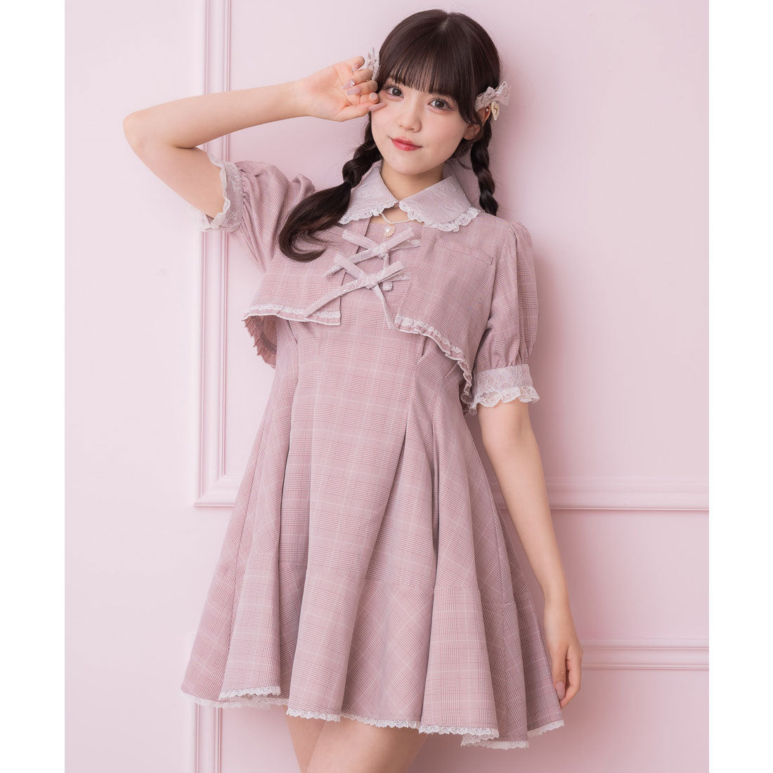 ロジータ ROJITA ボレロ風ダブルリボンワンピース (ピンク) ピンク