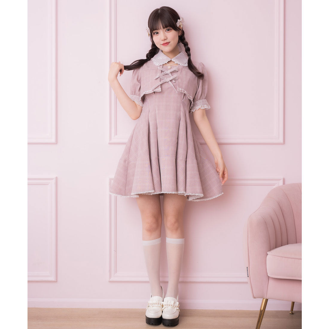 ロジータ ROJITA ボレロ風ダブルリボンワンピース (ピンク) ピンク