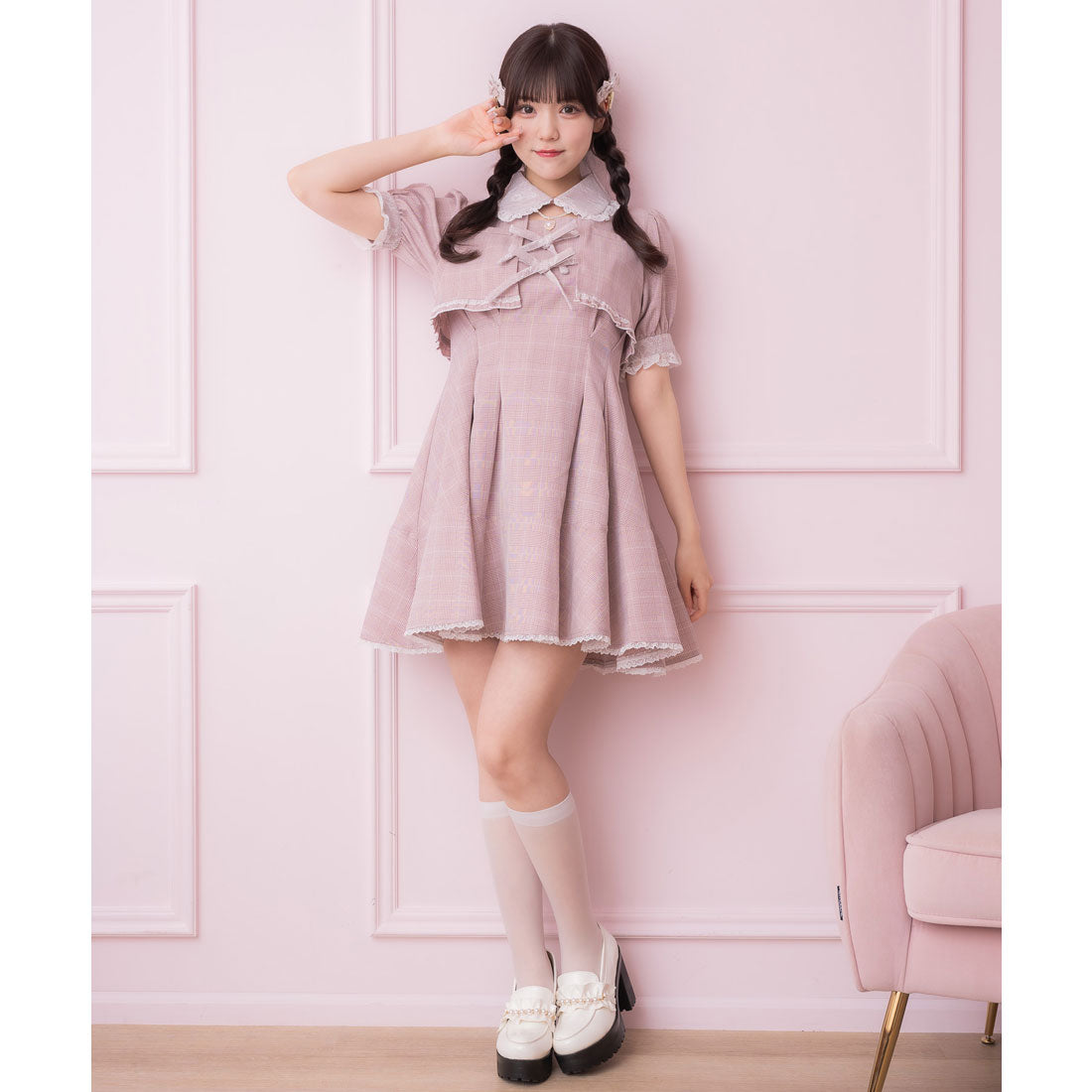 ロジータ ROJITA ボレロ風ダブルリボンワンピース (ピンク) ピンク