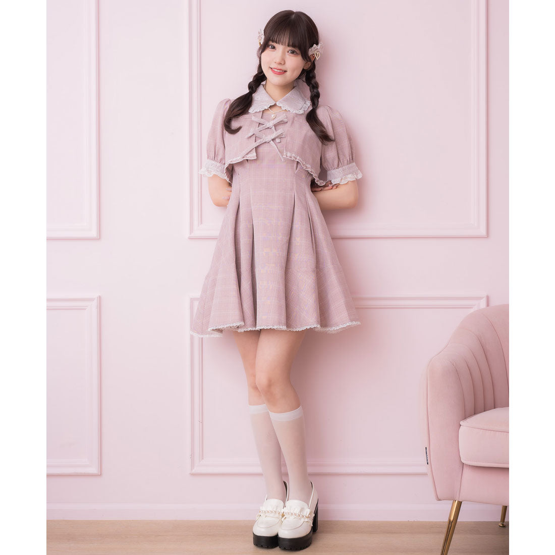 ロジータ ROJITA ボレロ風ダブルリボンワンピース (ピンク) ピンク