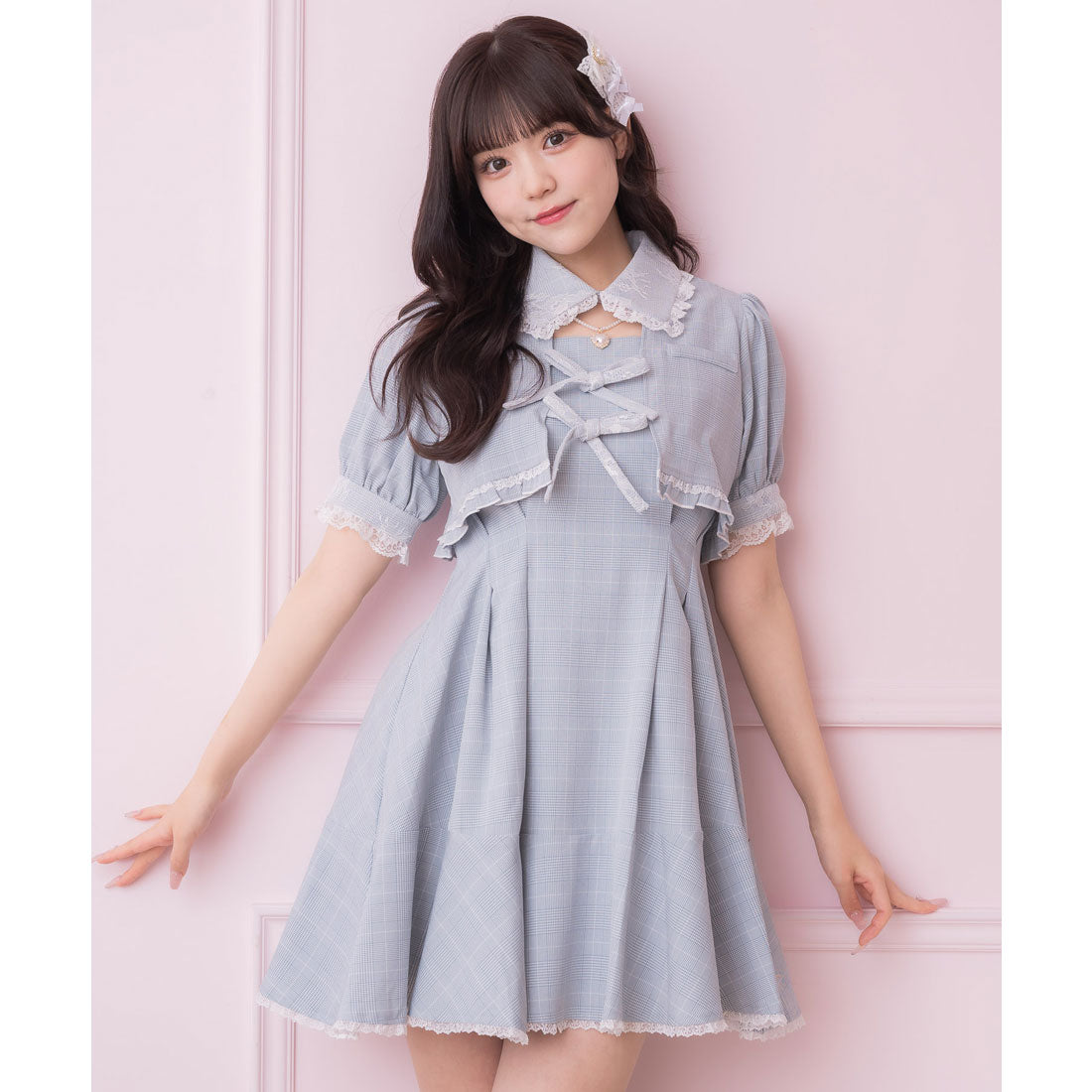 ロジータ ROJITA ボレロ風ダブルリボンワンピース (サックス) サックス