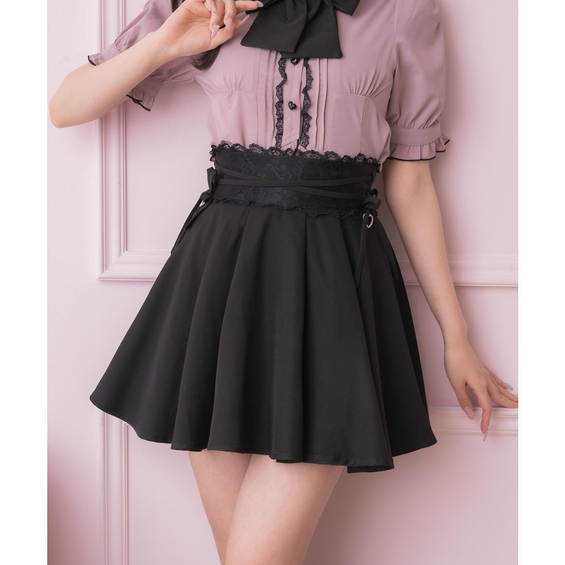 ロジータ ROJITA クロスリボンデザインスカート (ブラック) ブラック