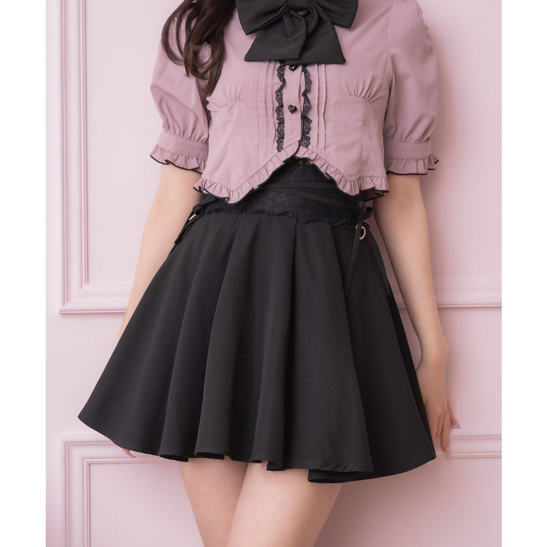 ロジータ ROJITA クロスリボンデザインスカート (ブラック) ブラック