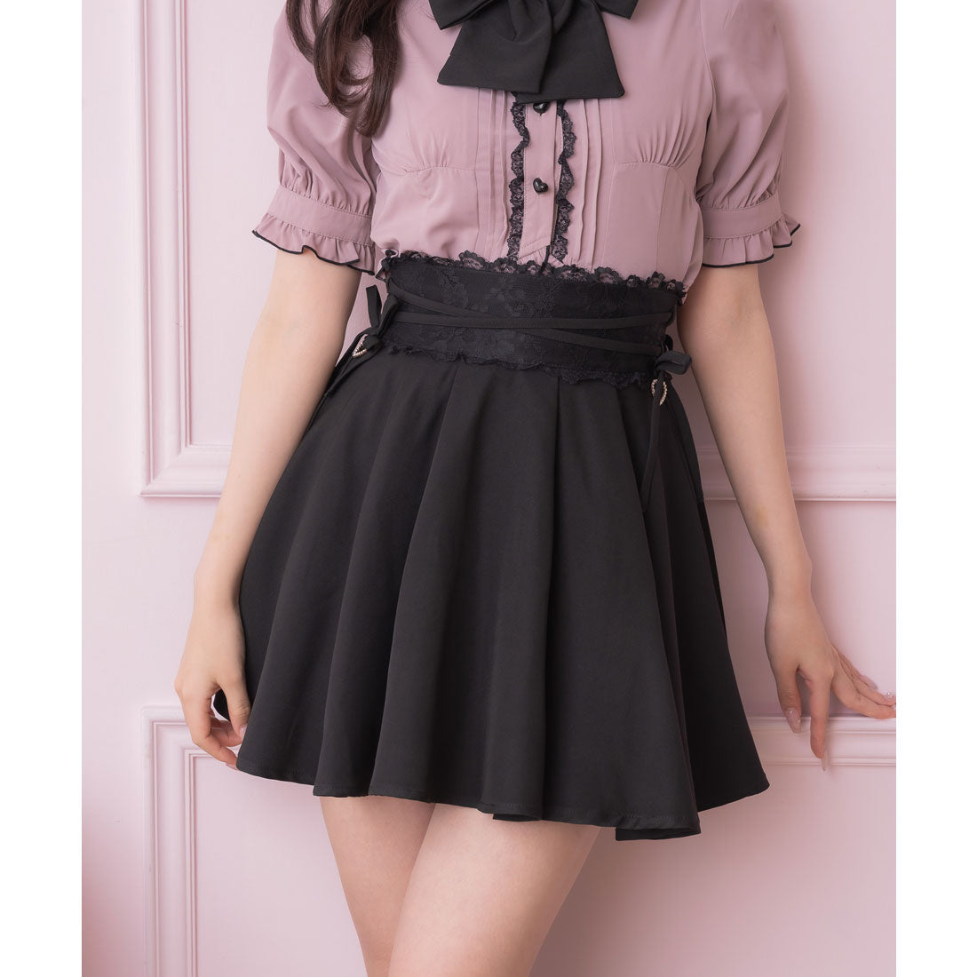 ロジータ ROJITA クロスリボンデザインスカート (ブラック) ブラック