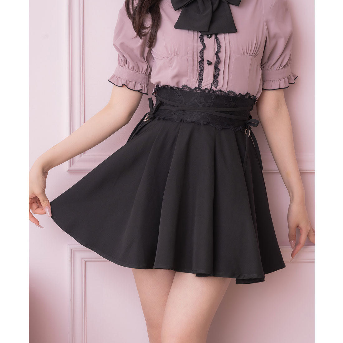 ロジータ ROJITA クロスリボンデザインスカート (ブラック) ブラック