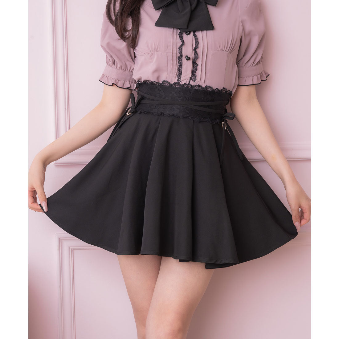 ロジータ ROJITA クロスリボンデザインスカート (ブラック) ブラック