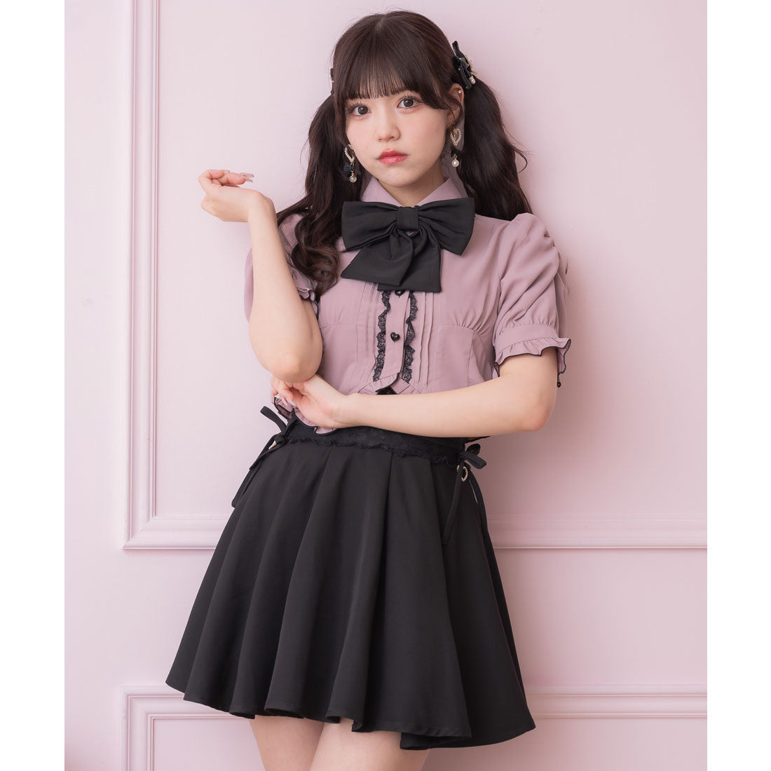 ロジータ ROJITA クロスリボンデザインスカート (ブラック) ブラック