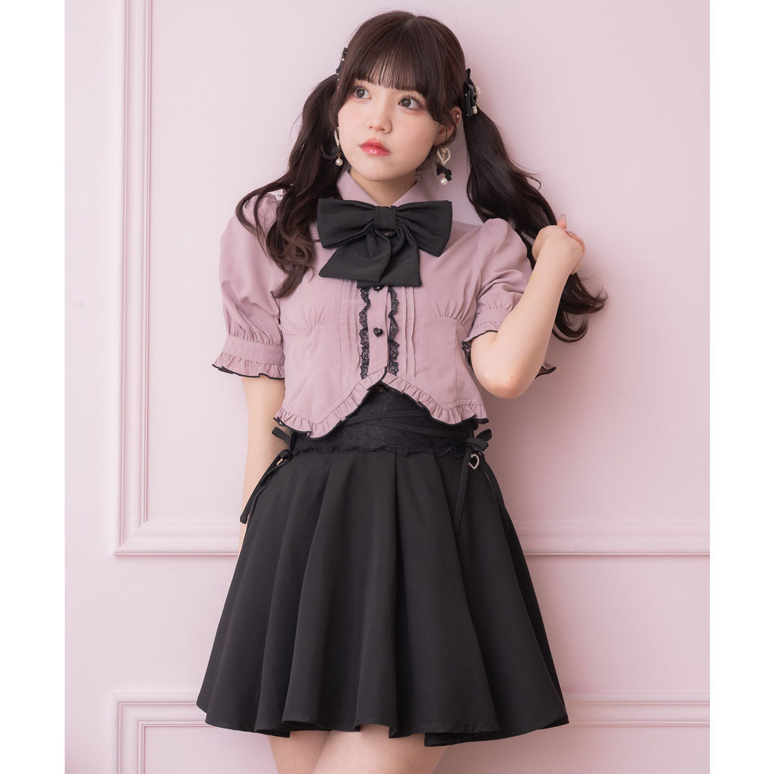 ロジータ ROJITA クロスリボンデザインスカート (ブラック) ブラック