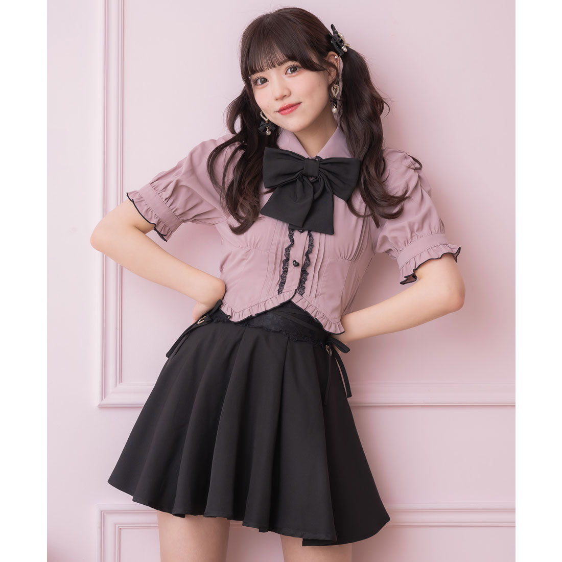 ロジータ ROJITA クロスリボンデザインスカート (ブラック) ブラック