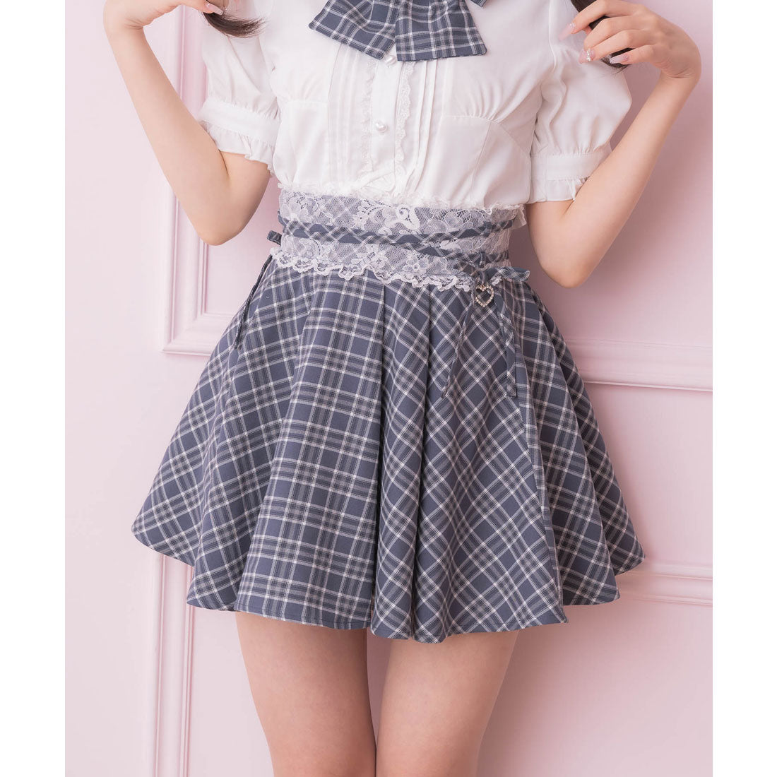 ロジータ ROJITA クロスリボンデザインスカート (ブルー) ブルー